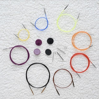 KnitPro nylon ezüst kábel - 60 cm