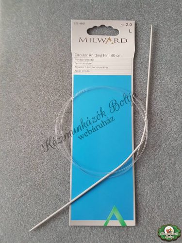 Milward aluminium körkötőtű 80 cm - 2,0 mm 