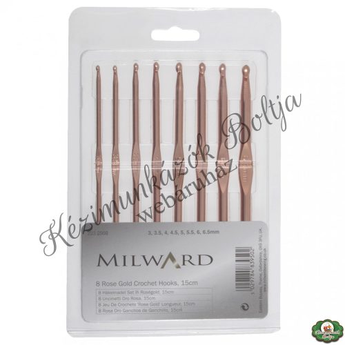 Milward rózsaarany horgolótű szett