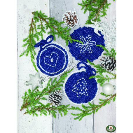 Anchor Crochet karácsonyi horgolókészlet - Kék-Fehér körök